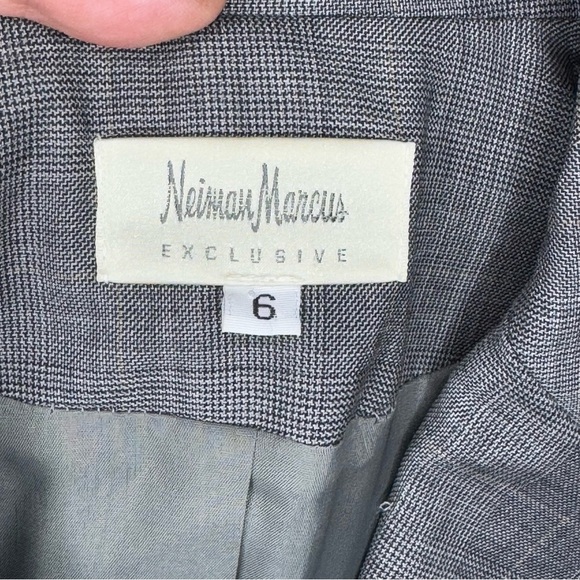 Neiman Marcus Gray Double Breasted Blazer with Notched Lapels 90s Vintage 6 EUC - Picture 10 of 16